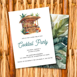 Invitation Tiki Bar Cocktail Tropical Jardin de soirée Été