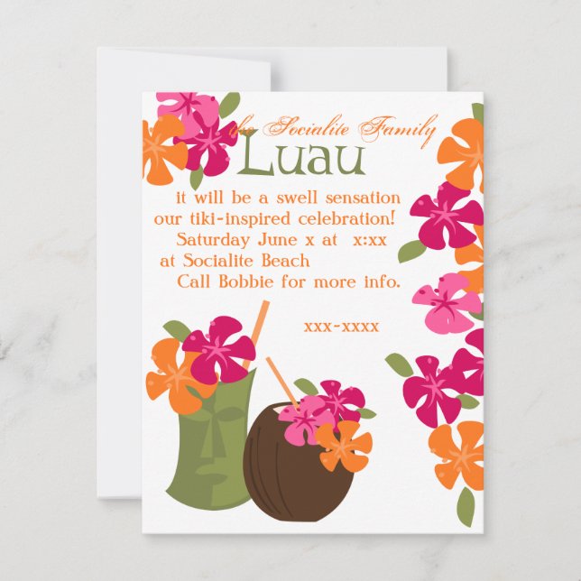 Invitation Tiki Blossoms (Devant)