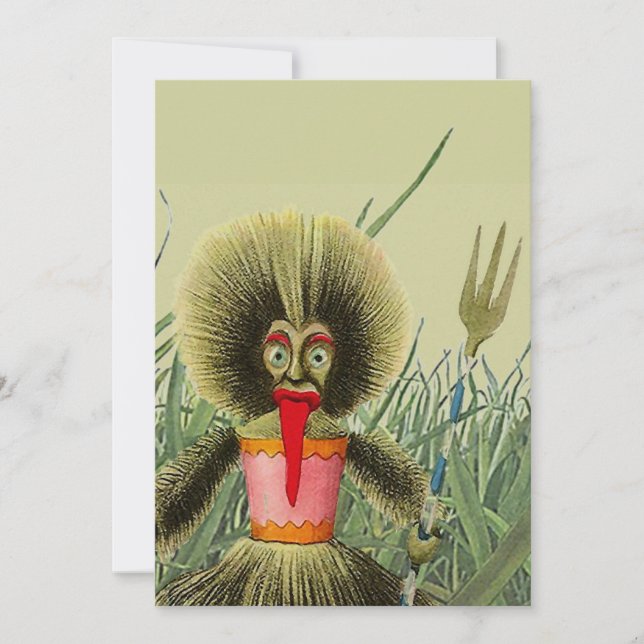 Invitation Tiki Doll Grass Lawn Jardin Fun Party (Devant)