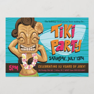 Invitation Tiki Fête d'anniversaire Luau Fête d'été