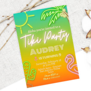 Invitation Tiki Party - Anniversaire