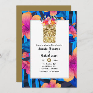 Invitation Tiki Time Luau Summer Beach Couples Douche