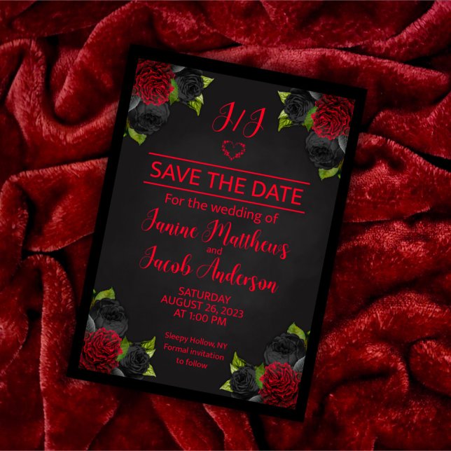 Invitation Til Death Do Us Part Goth Black Save the Date (Créateur téléchargé)