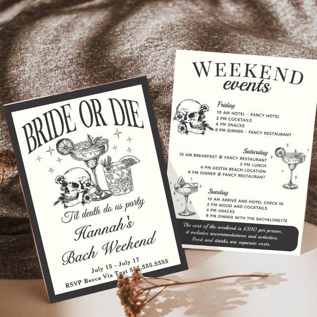 Invitation Til Death Do Us Party Bachelorette Cocktail (Créateur téléchargé)