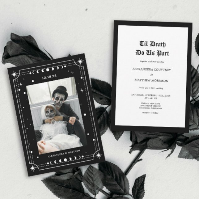 Invitation Til Death Gothique Photo Halloween Mariage (Créateur téléchargé)