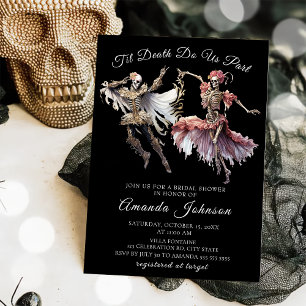 Invitation Til Death Gothique Squelette Halloween Fête des ma