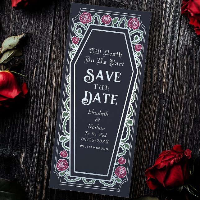 Invitation Till Death Do Us Part Blue Goth Save Date (Créateur téléchargé)