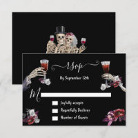 Till Death Goth Skeleton fiches de réponse RSVP