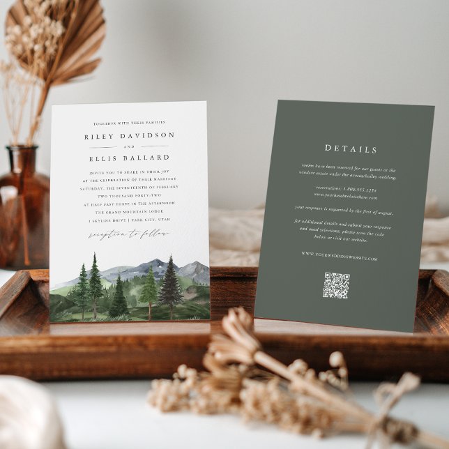Invitation Timberline | All-in-One Forest & Mountain Wedding (Créateur téléchargé)