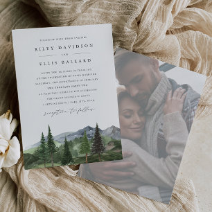 Invitation Timberline Mariage photo défraîchi de la forêt e