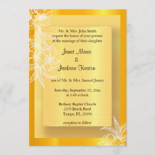 Invitation Timbre floral jaune et blanc de souci moderne