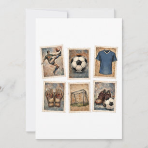 Invitation Timbres de football vintage Collection de football