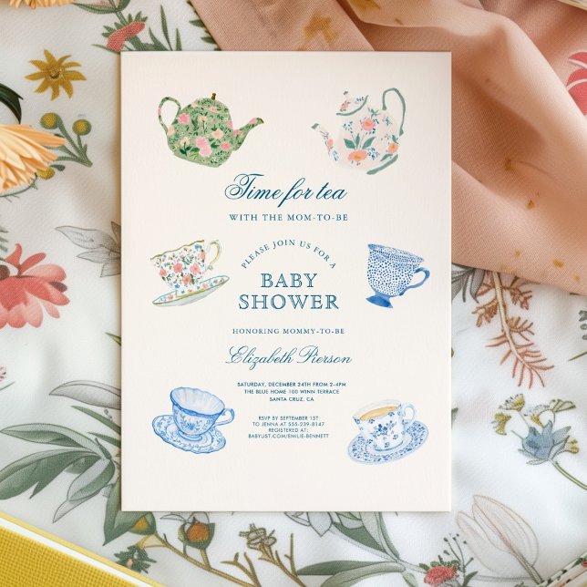 Invitation Time for tea Baby Shower (Créateur téléchargé)