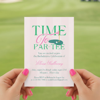 Invitation Time to Party Fun Golf Themed Bachelorette