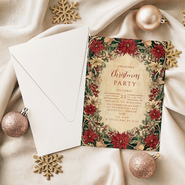 Invitation Timeless Poinsettia Holiday (Créateur téléchargé)