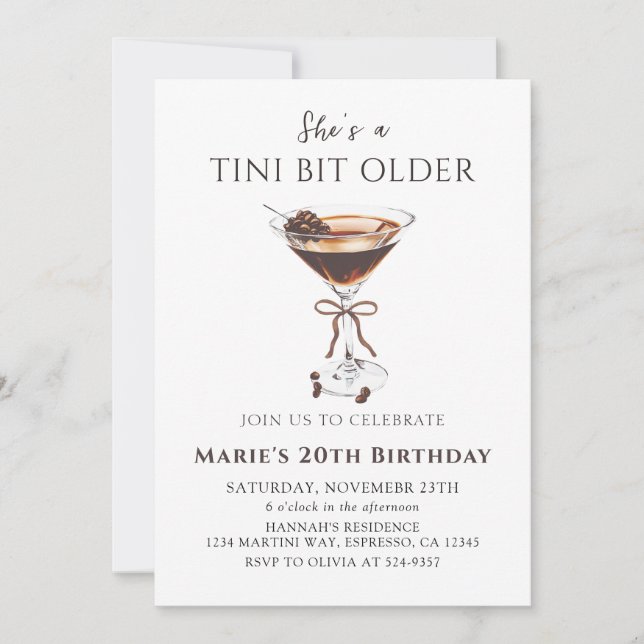 Invitation Tini Bit Ancien Chic Espresso Martini (Devant)