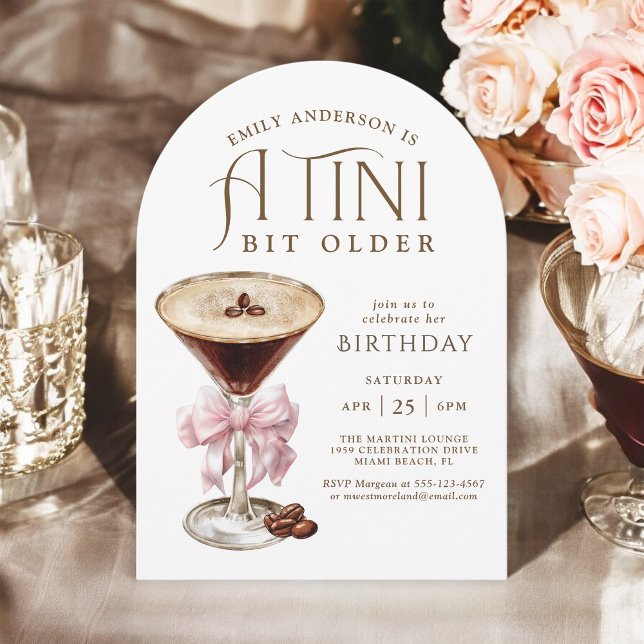 Invitation Tini Bit Ancien Espresso Martini Anniversaire pour (Available in both printed and instant download digital formats.)