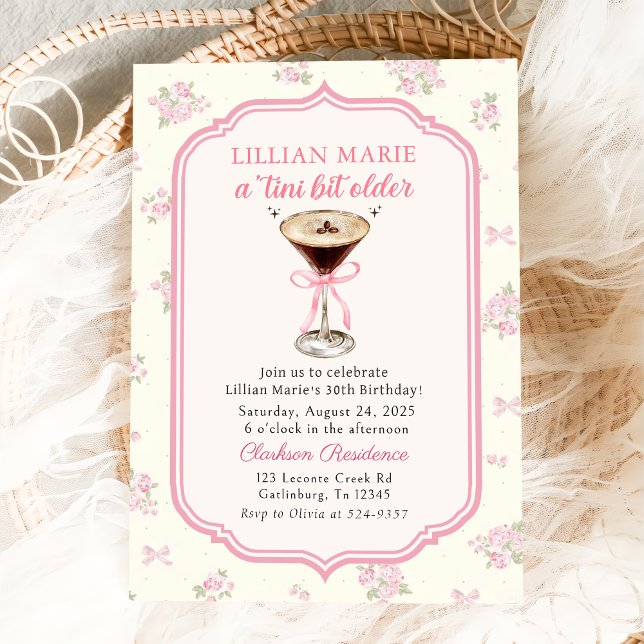 Invitation Tini Bit Ancien Espresso Martini Coquette Annivers (Créateur téléchargé)