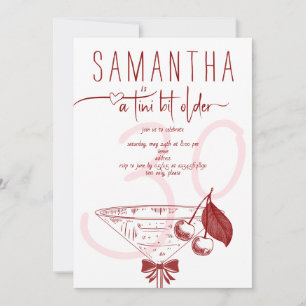 Invitation Tini Bit Ancienne Bow moderne Cherry Martini Anniv