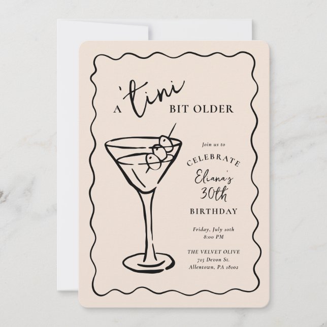 Invitation Tini Bit Anniversaire 30e fête d'anniversaire (Devant)