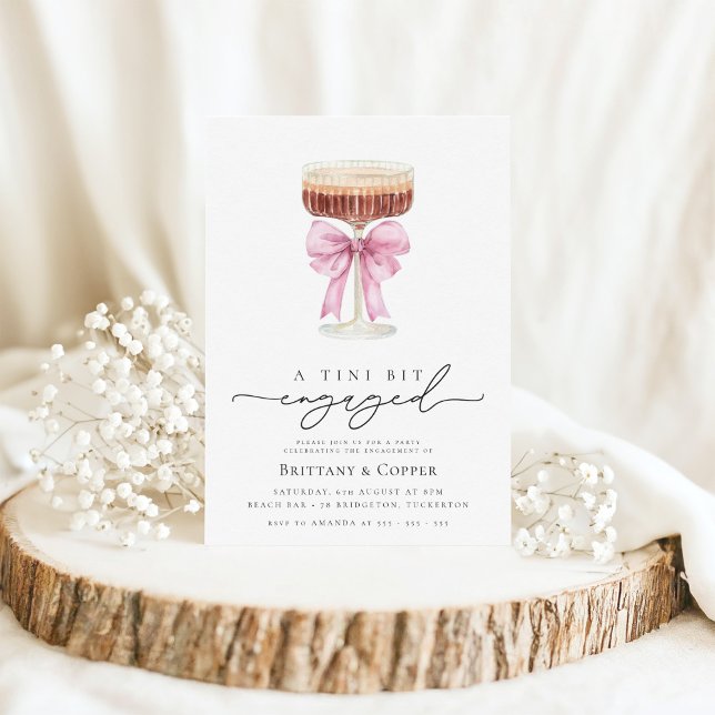 Invitation Tini Bit Engagé Espresso Martini Partie d'engageme (Créateur téléchargé)