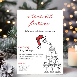 Invitation Tini Bit Festive Martini Soirée de Cocktail de Noë