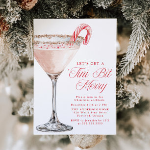 Invitation 'Tini Bit Merry Candy Cane Martini Fête de Noël