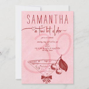 Invitation Tini Bit moderne Ancien Bow Cherry Martini Anniver