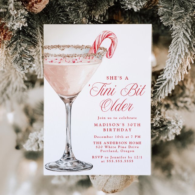 Invitation ‘Tini Bit Older Candy Cane Martini Birthday Party (Créateur téléchargé)