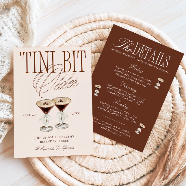 Invitation 'Tini Bit Older Espresso Martini Anniversaire (Créateur téléchargé)