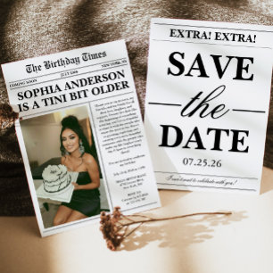 Invitation Tini Bit Older Journal Adulte Anniversaire