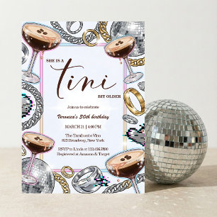 Invitation Tini Bit Older Martini Espresso Glam Anniversaire