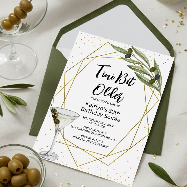 Invitation Tini Bit Older Martini Soirée Fête d'anniversaire  (Créateur téléchargé)