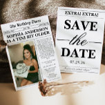 Invitation Tini Bit Older Newspaper Adult Birthday<br><div class="desc">Tini Bit Older Newspaper Adult Birthday Invitation</div>