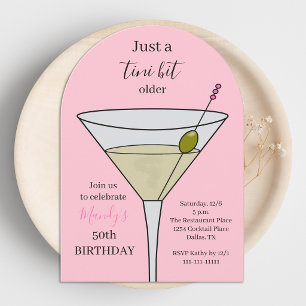 Invitation Tini Bit Older Rose Fête d'anniversaire 50 ans Mar