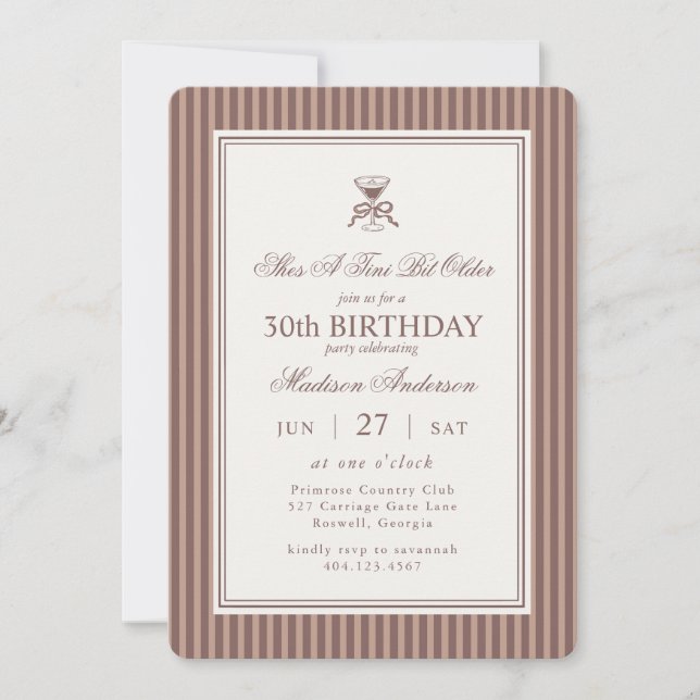 Invitation Tini Espresso Martini Un peu plus vieux Café Anniv (Devant)