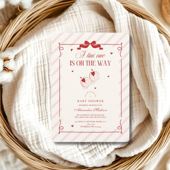 Invitation Tini Mignonne Un Est En Chemin Baby shower (Créateur téléchargé)