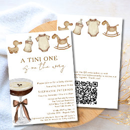 Invitation Tini One Espresso Martini Baby shower QR Code