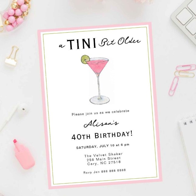 Invitation TINI un peu plus vieux Cocktail fête d'anniversair (Créateur téléchargé)