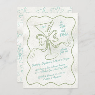 Invitation Tini un peu plus vieux Martini Bow Funky Anniversa