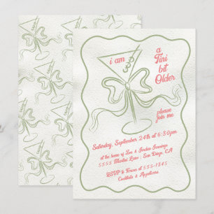 Invitation Tini un peu plus vieux Martini Bow Funky Anniversa