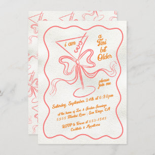 Invitation Tini un peu plus vieux Martini Bow Funky Anniversa