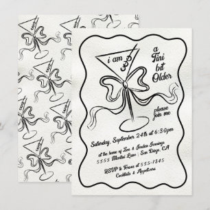 Invitation Tini un peu plus vieux Martini Bow Funky Anniversa