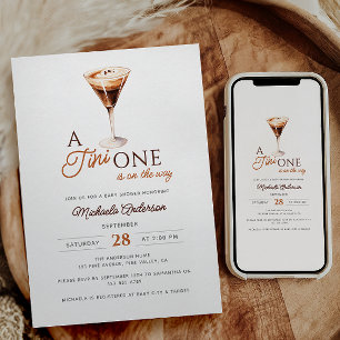 Invitation Tini Un Sur Le Chemin Aquarelle Baby shower Martin