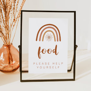 Invitation TINLEY Boho Terracotta Rainbow Food Table 5x7 Sign
