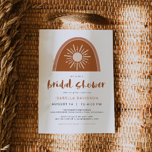 Invitation TINLEY Boho Terre cuite Soleil Pluie Arc-en-ciel S
