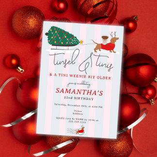 Invitation Tinsel & Tinis Tini Weenie Bit Christmas Birthday