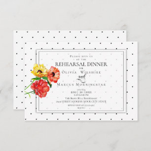 Invitation Tiny Pois Gras Fleurs rouges et jaunes