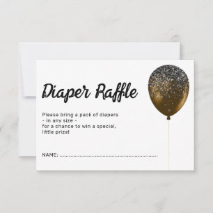 Invitation Tirage de couche culotte ballon glamour bronze pou