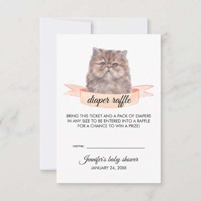 Invitation Tirage de couche pour chat persan (Devant)